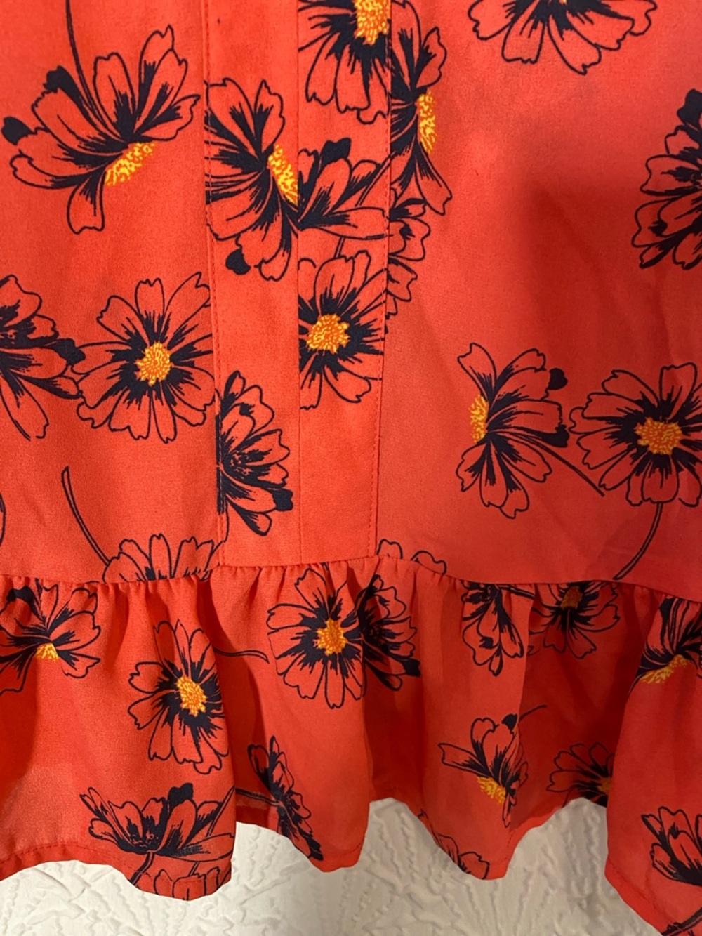 GAP Coral Floral V-Neck Peplum Blouse - Picture 6 of 8